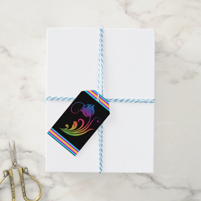 Étiquettes-cadeau Balise cadeau de fleurs (Avec de laficelle)