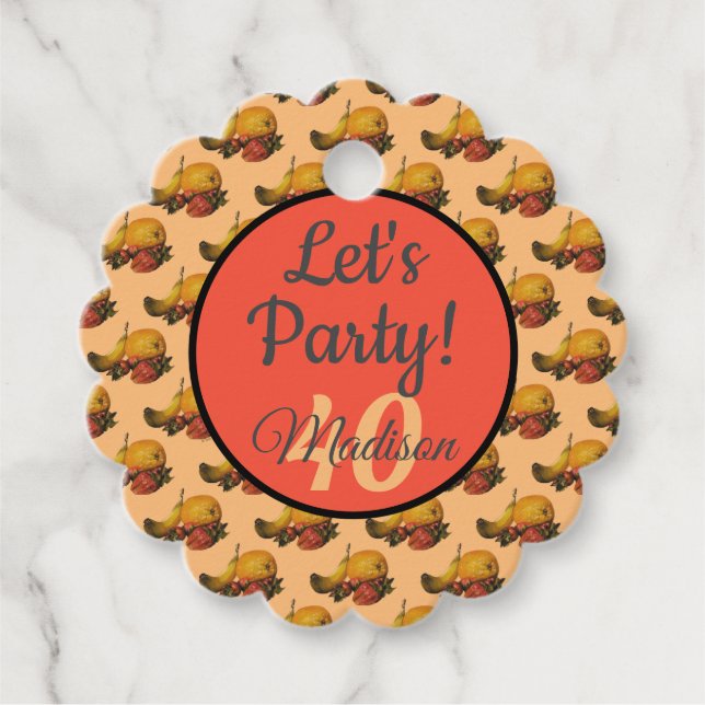 Étiquettes Cadeau Balise Cadeau de fruits / Favoriser (Devant)