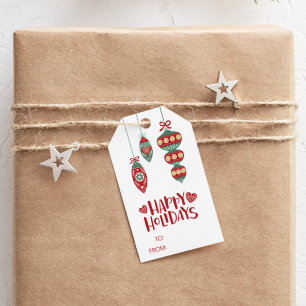 Étiquettes-cadeau Balise Cadeau de Joyeuses fêtes à/de l'ornement