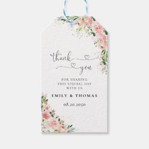 Étiquettes-cadeau Balise cadeau de la cérémonie de Mariage d'or rose