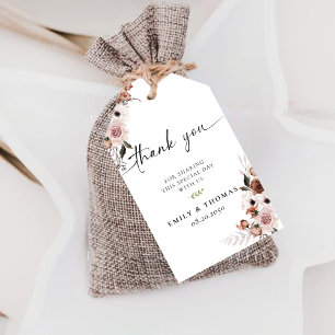 Étiquettes-cadeau Balise cadeau de la cérémonie de Mariage floral en