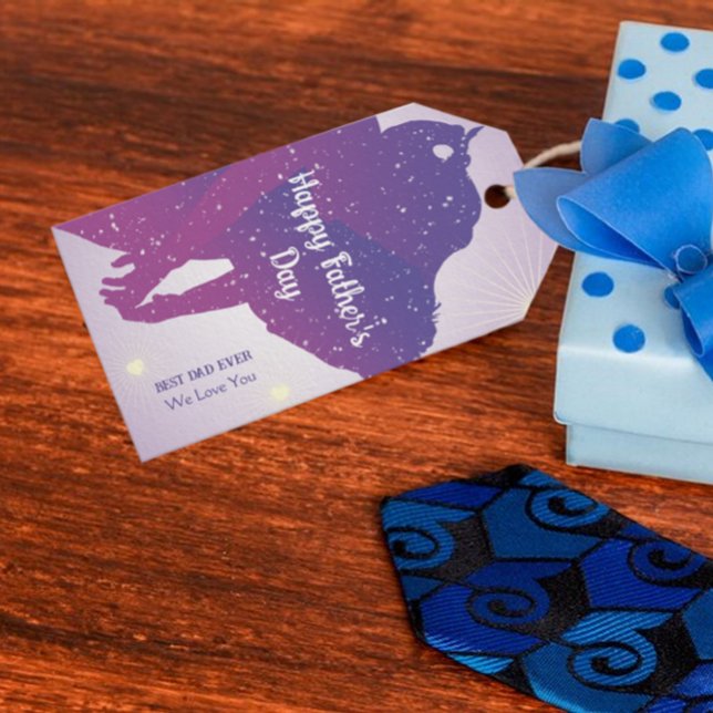 Étiquettes-cadeau Balise cadeau de la fête des pères joyeuse Galaxy (Créateur téléchargé)