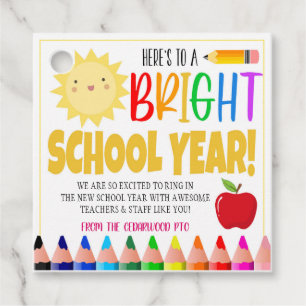 Étiquettes Cadeau Balise cadeau de l'année scolaire brillante