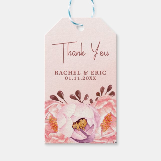 Étiquettes-cadeau Balise cadeau de Merci de Mariage flou romantique (Devant)
