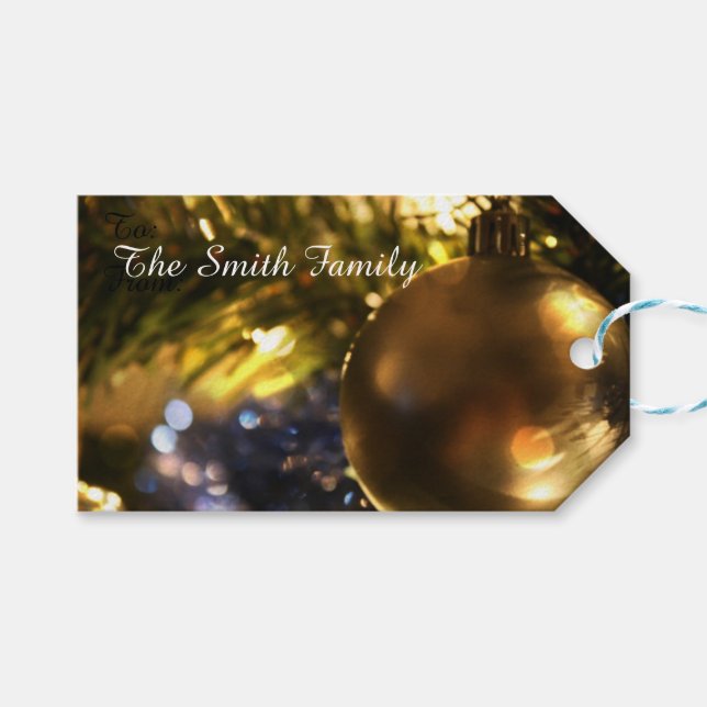 Étiquettes-cadeau Balise cadeau de Noël (Devant (Horizontal))