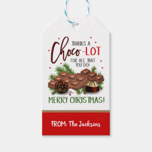 Étiquettes-cadeau Balise cadeau de Noël au chocolat