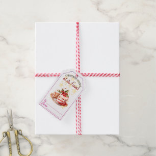 Étiquettes-cadeau Balise cadeau de Noël avec design dessert