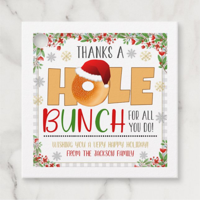 Étiquettes Cadeau Balise cadeau de Noël Bagel (Devant)