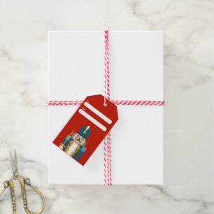 Étiquettes-cadeau Balise cadeau de Noël classique noisette