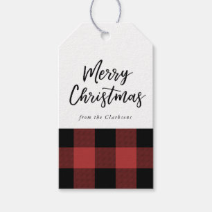 Étiquettes-cadeau Balise cadeau de Noël de Buffalo Check