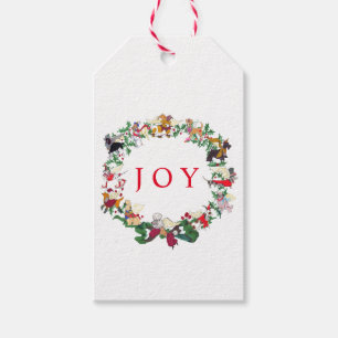 Étiquettes-cadeau Balise cadeau de Noël de douze chiens