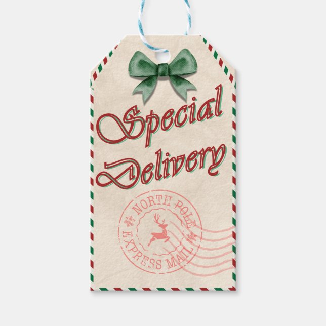 Étiquettes-cadeau Balise cadeau de Noël de Père Noël (Devant)