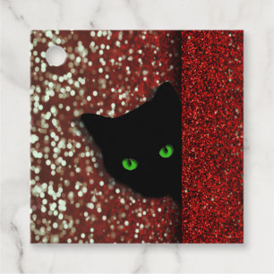 Étiquettes Cadeau Balise cadeau de Noël en Chat noir sur Parties sci