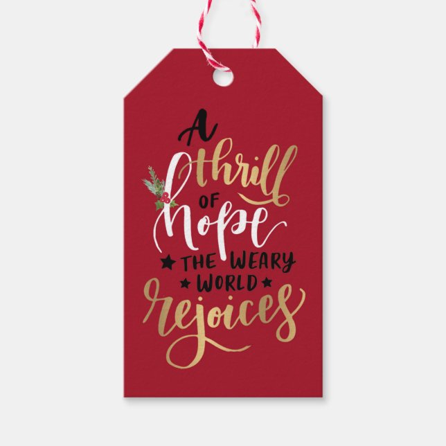 Étiquettes-cadeau Balise Cadeau De Noël Fête De L'Espoir (Devant)