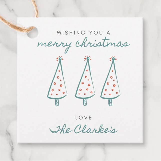 Étiquettes Cadeau Balise cadeau de Noël Joyeux (Devant)