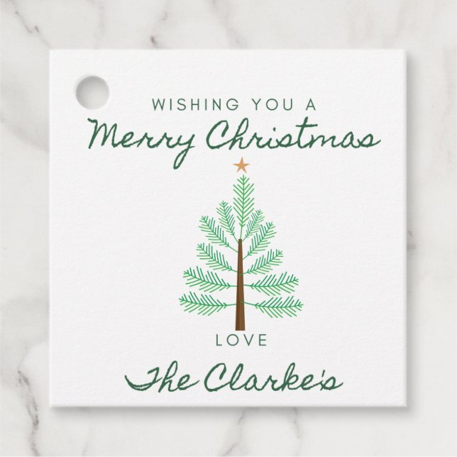 Étiquettes Cadeau Balise cadeau de Noël Joyeux (Devant)