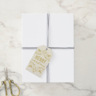 Étiquettes-cadeau Balise cadeau de Noël Joyeux Déco Feuilles