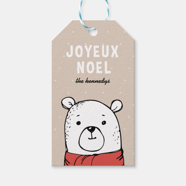 Étiquettes-cadeau Balise cadeau de Noël Joyeux Noel (Devant)