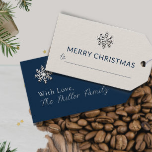 Étiquettes-cadeau Balise cadeau de Noël personnalisée de flocon de n