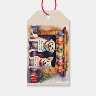 Étiquettes-cadeau Balise Cadeau de Noël pour chiens coquins