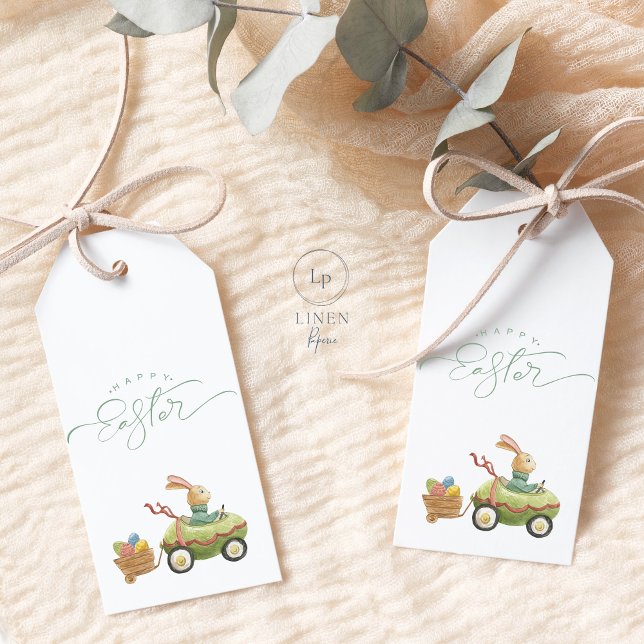 Étiquettes-cadeau Balise cadeau de Pâques Joyeux lapin de Pâques et  (Créateur téléchargé)