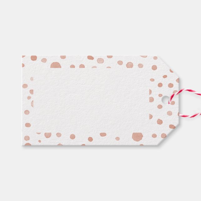 Étiquettes-cadeau Balise cadeau de points d'aquarelle Confetti de co (Devant (Horizontal))