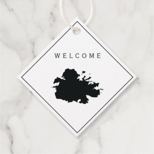 Étiquettes Cadeau Balise cadeau de sac de bienvenue d'Antigua pour l