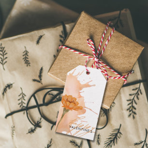 Étiquettes-cadeau Balise cadeau de Saint-Valentin à l'aquarelle flor