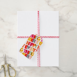 Étiquettes-cadeau Balise cadeau de vacances coloré Joyeux tout