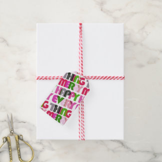 Étiquettes-cadeau Balise cadeau de vacances coloré Joyeux tout