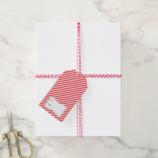 Étiquettes-cadeau Balise cadeau de vacances Red White Diagonal