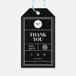 Étiquettes-cadeau Balise Cadeau d'entreprise personnalisée en noir