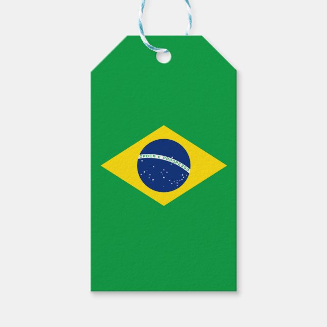 Étiquettes-cadeau Balise cadeau Drapeau du Brésil (Devant)