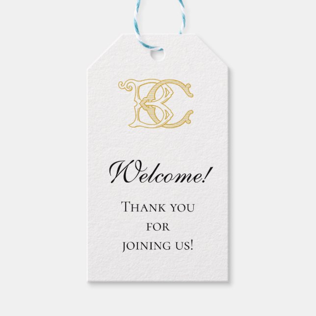 Étiquettes-cadeau Balise cadeau du logo BC Monogram CB (Devant)