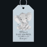 Étiquettes-cadeau Balise Cadeau Faveur Baby shower éléphant<br><div class="desc">Balise cadeau adorable Elephant pour un baby shower garçon. Visitez notre boutique pour voir toute notre collection de baby showers Elephant !</div>