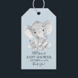 Étiquettes-cadeau Balise Cadeau Faveur Baby shower éléphant<br><div class="desc">Balise cadeau adorable Elephant pour un baby shower garçon. Visitez notre boutique pour voir toute notre collection de baby showers Elephant !</div>