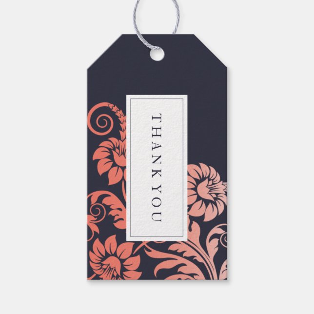 Étiquettes-cadeau Balise Cadeau Favor Coral and Blue Wedor (Devant)