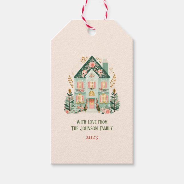 Étiquettes-cadeau Balise cadeau Festif personnalisé (Devant)