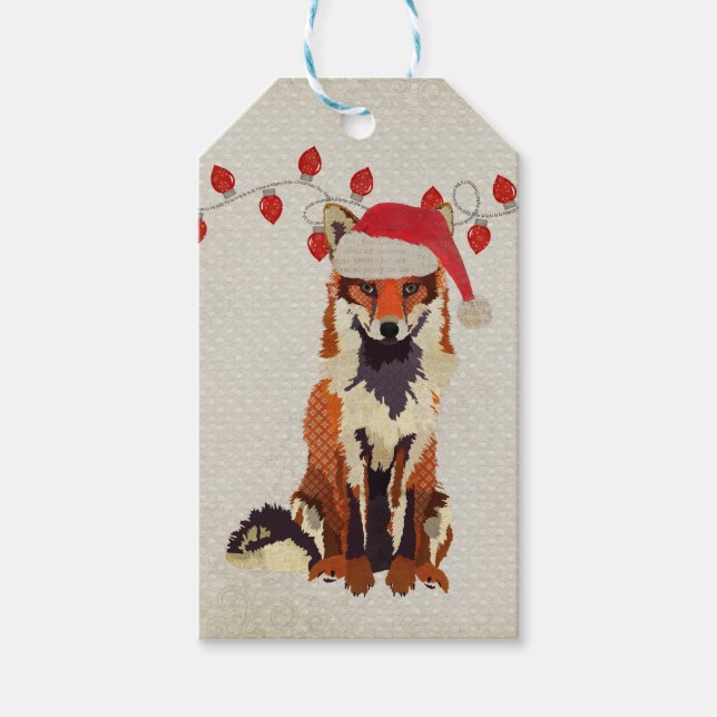 Étiquettes-cadeau Balise cadeau Festive Fox (Devant)