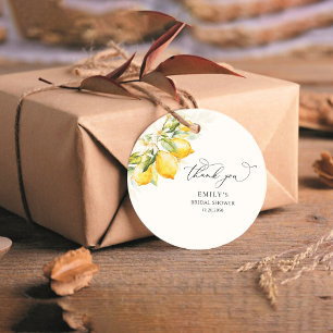 Étiquettes Cadeau Balise cadeau Fête des mariées Citron vert