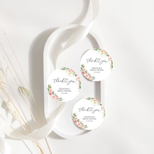 Étiquettes Cadeau Balise cadeau Fête des mariées or rose pâle (Créateur téléchargé)