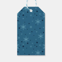 Balise cadeau Fléau de neige bleu foncé et clair