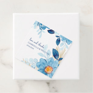 Étiquettes Cadeau Balise cadeau Fleurs de marguerite bleue