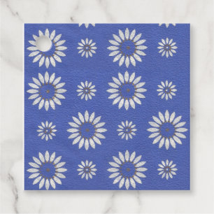 Étiquettes Cadeau Balise cadeau Floral bleu vintage