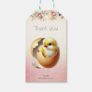 Étiquettes-cadeau Balise Cadeau Floral de petite éclosion de poulet
