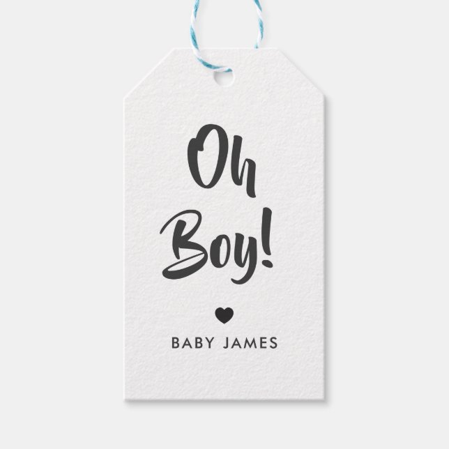 Étiquettes-cadeau Balise cadeau garçon, Balise cadeau Baby shower, K (Devant)