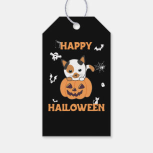 Étiquettes-cadeau Balise cadeau Halloween en chats doux Citrouille