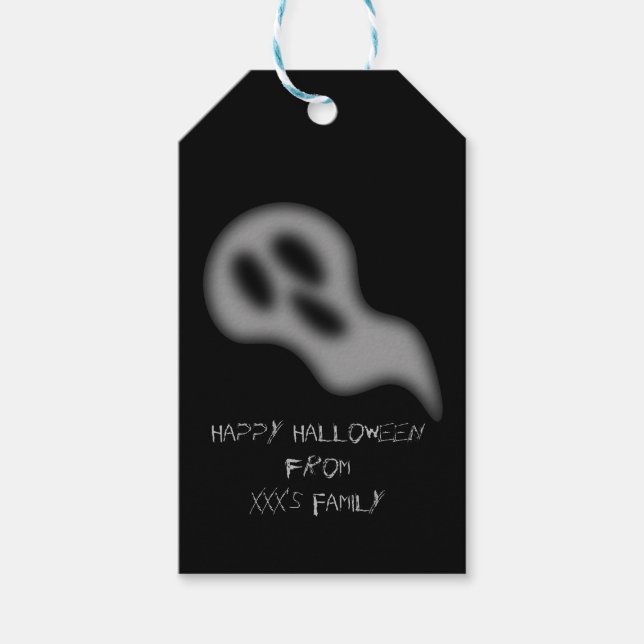 Étiquettes-cadeau Balise cadeau Halloween Ghost (Devant)