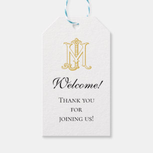 Étiquettes-cadeau Balise cadeau logo MJ Monogram JM COULEURS MODIFIA