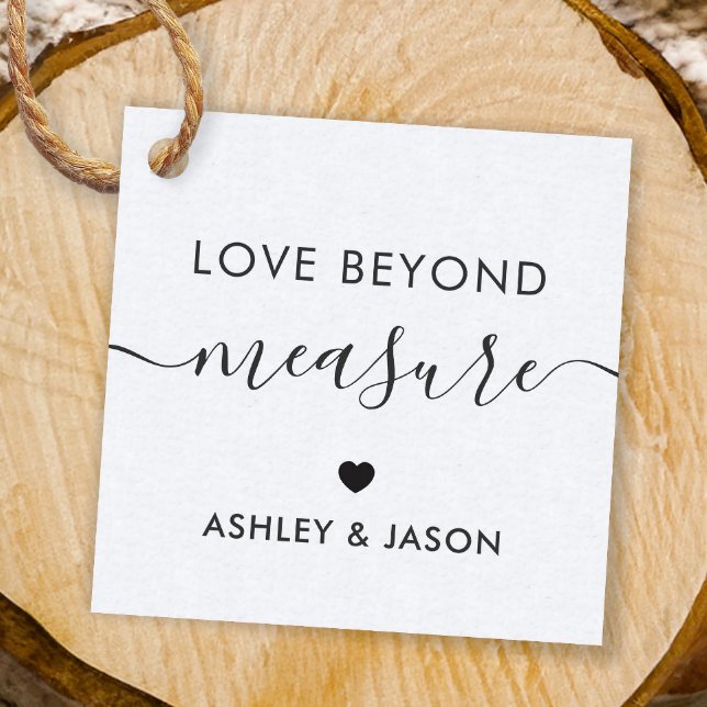 Étiquettes Cadeau Balise Cadeau Love Beyond Measure, Balises Mariage (Créateur téléchargé)